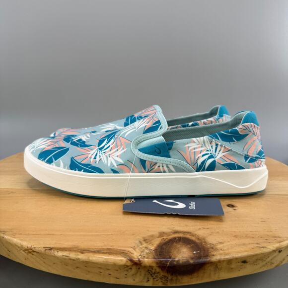 OluKai Lae\'Ahi Pa\'i Mens Size 10.5 Shoes Swell/Aloha Blue Floral Slip On Sneaker main image 8
